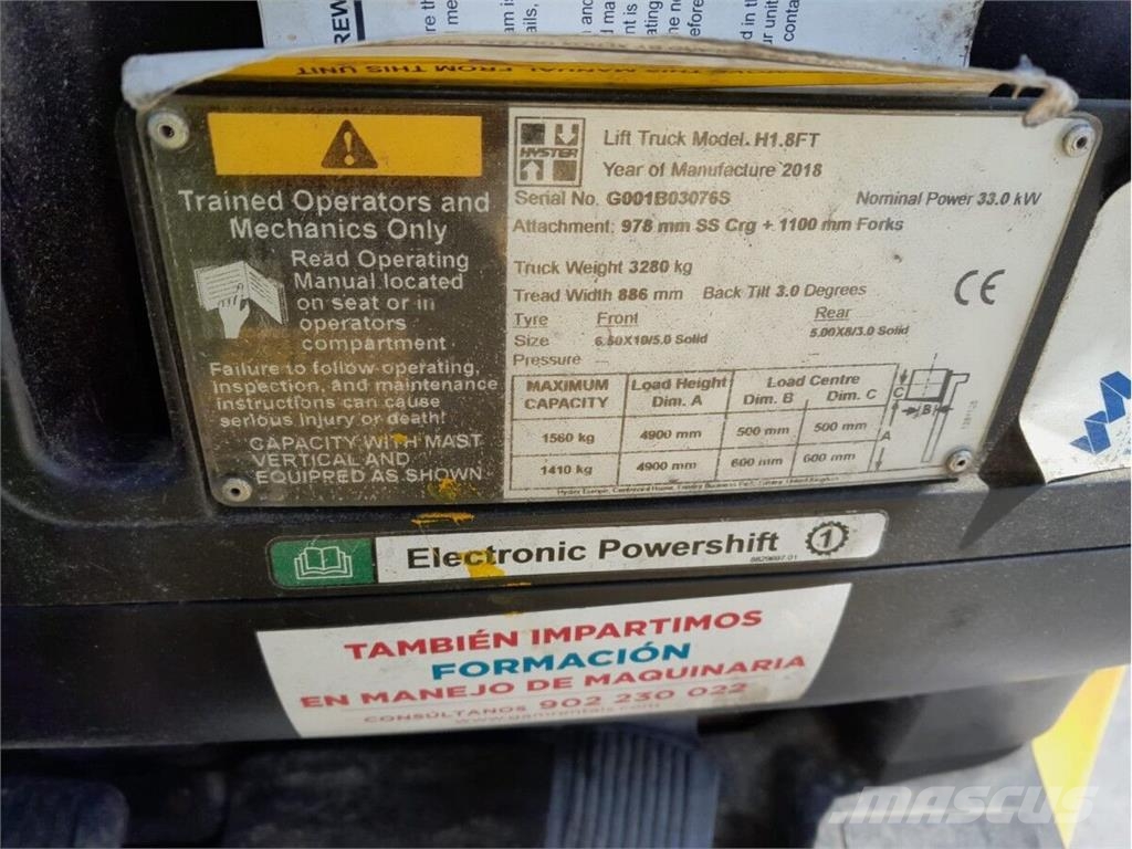 Hyster H1.8FT Dizel forkliftler