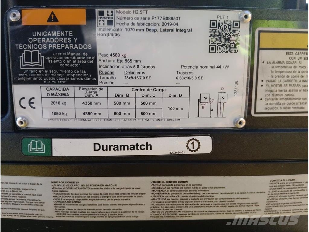Hyster H2.5FT Камиони с АГУ