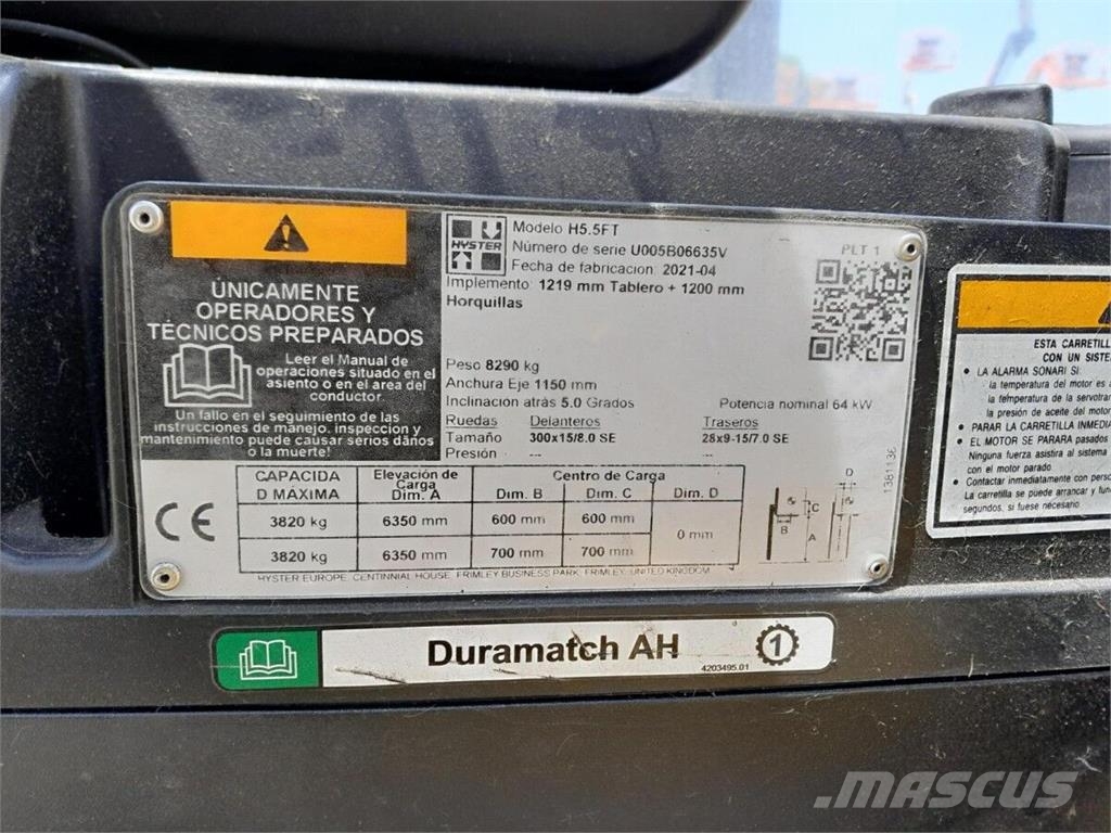 Hyster H5.5FT Περονοφόρα ανυψωτικά κλαρκ με φυσικό αέριο LPG