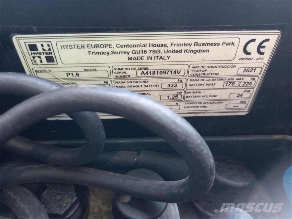 Hyster P1.6 Elektriskie palešu ratiņi