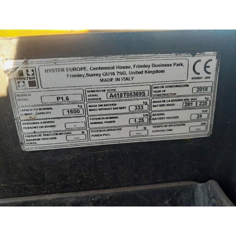 Hyster P1.6 Ручные электрические тележки