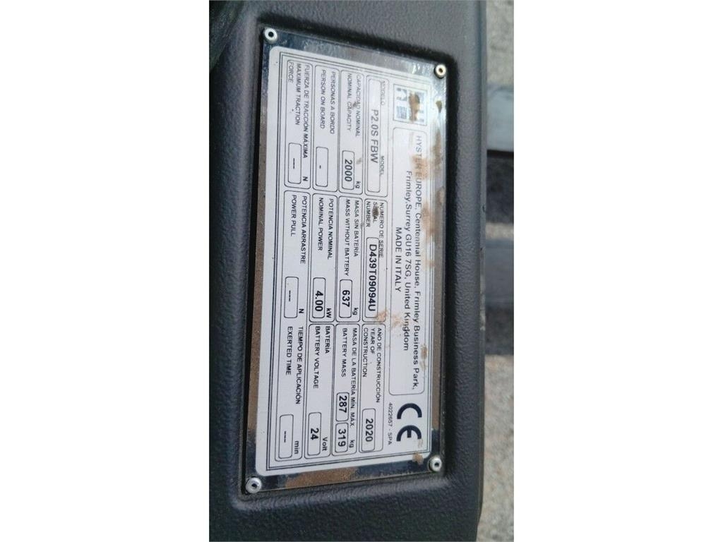 Hyster P2.0S FBW Elektriskie palešu ratiņi