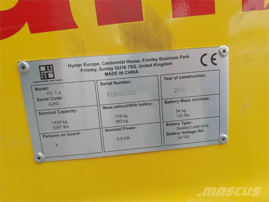 Hyster PC1.4 ローリフト
