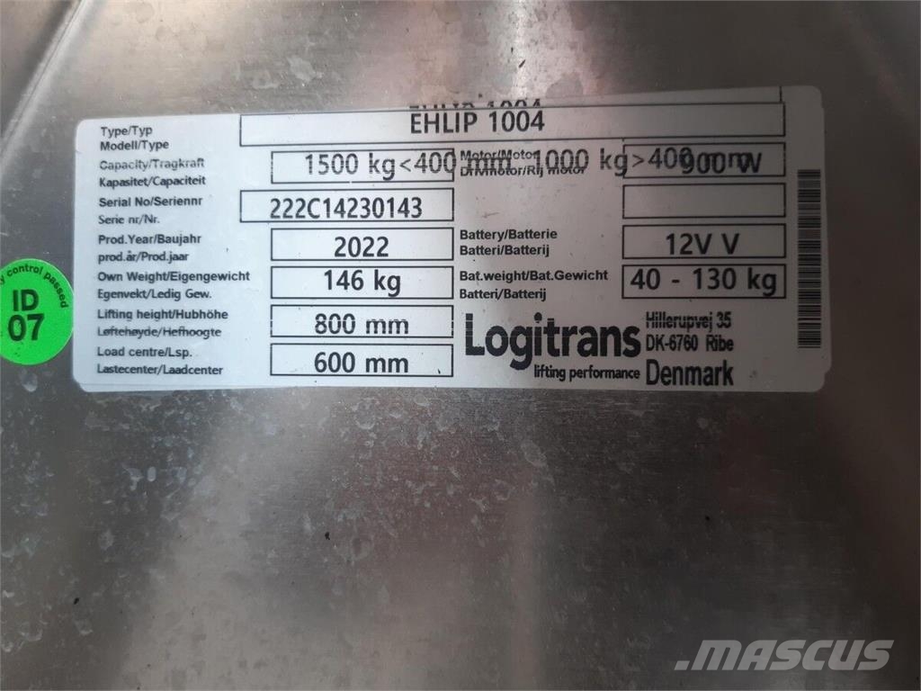 Logitrans EHLIP 1004 Χειροκίνητο ανυψωτικό αμαξίδιο