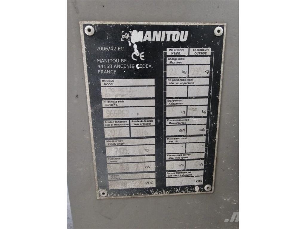Manitou 170AETJL-BI Körüklü personel platformları