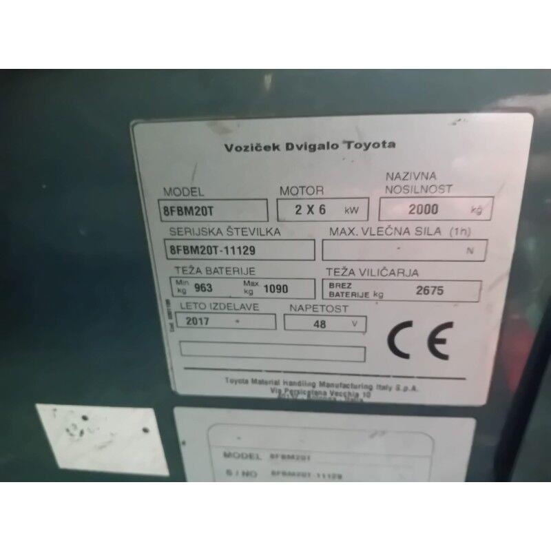 Toyota 8FBMT20 Električni viličarji