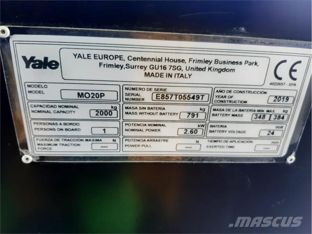 Yale MO20P Orta seviye siparis toplayici