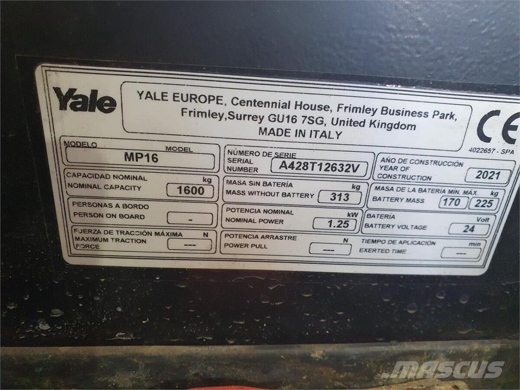 Yale MP16 A428 Porta palettes