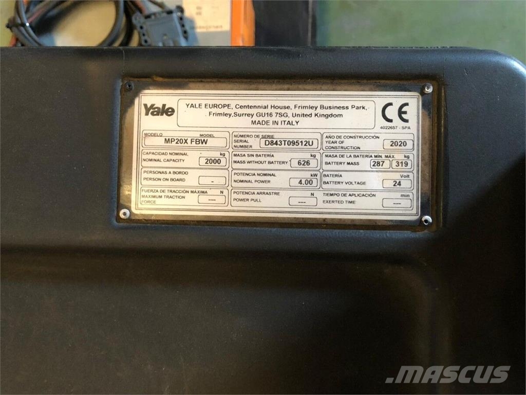 Yale MP20X FBW Düsük seviye kaldirici