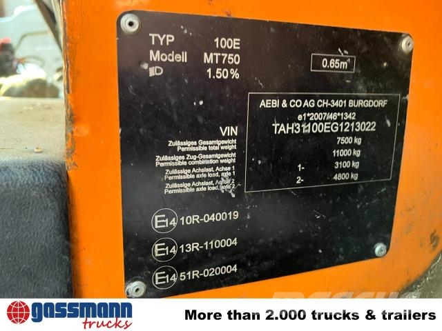 Aebi Schmidt MT750 4x4, Winterdienstausstattung Bañeras basculantes usadas