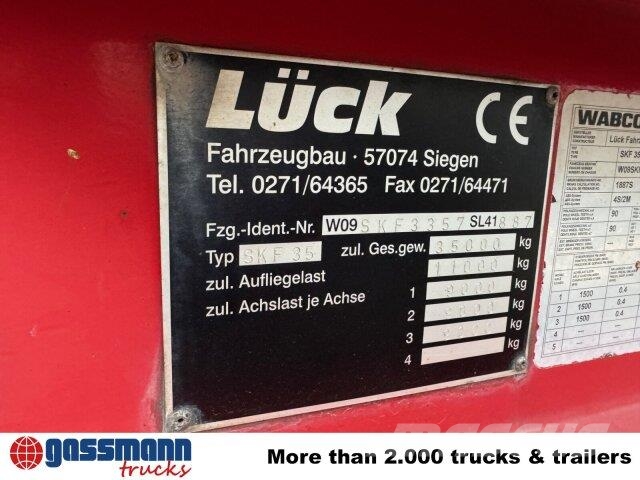 Andere LÜCK SKF 35, Stahlmulde ca. 37m³, Liftachse Kiper poluprikolice