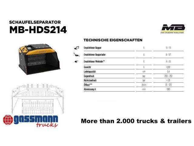 Andere MB-HDS 214 Schaufelseperator 建筑机械-其他