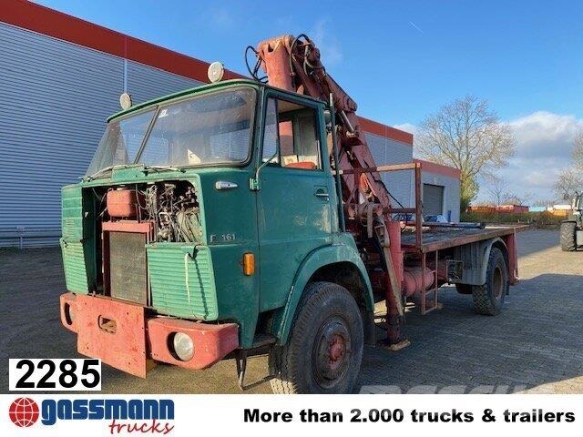 Henschel F 161 AK 4x4 mit Kran Atlas AK 5007 Platte bakwagens