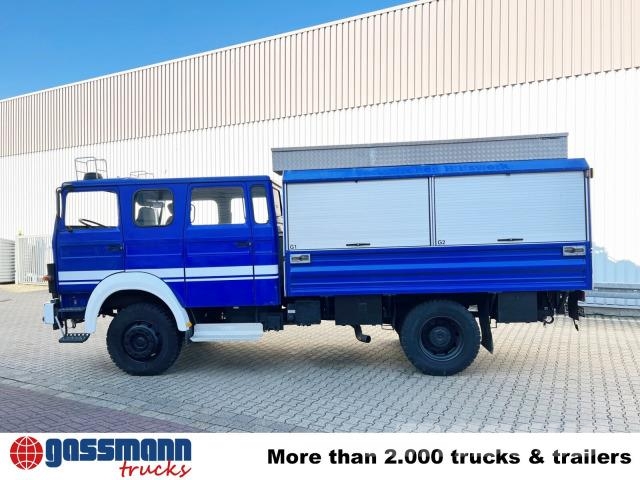 Iveco 120-23 AW 4x4 Doka, V8-Motor, Gerätewagen, 平板式/側卸式卡車