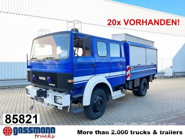 Iveco 120-23 AW 4x4 Doka, V8-Motor, Gerätewagen, 平板式/側卸式卡車
