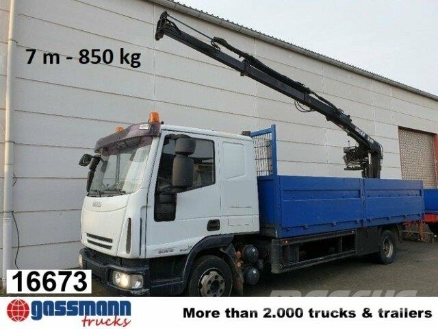 Iveco Euro Cargo ML 80 E 18, Hiab Kran 060-2 平板式/側卸式卡車