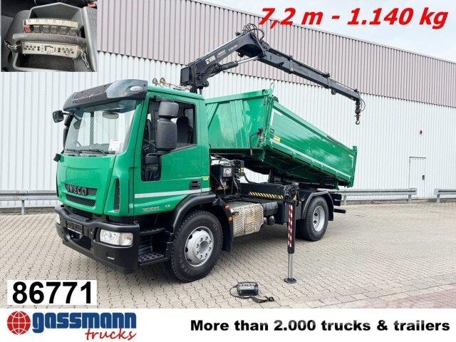 Iveco EuroCargo ML160E28 4x2 mit Kran Hiab XS 088 ES-2 Tipper trucks