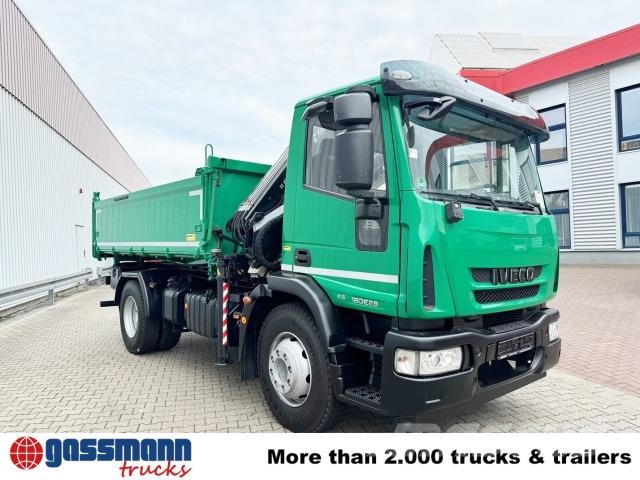 Iveco EuroCargo ML160E28 4x2 mit Kran Hiab XS 088 ES-2 Tipper trucks