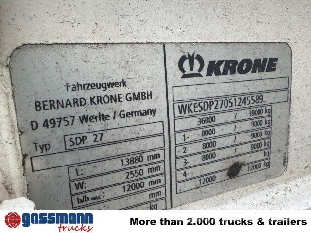 Krone SDP 27 , Edscha-Verdeck, Ex-Fahrschule Tents puspiekabes