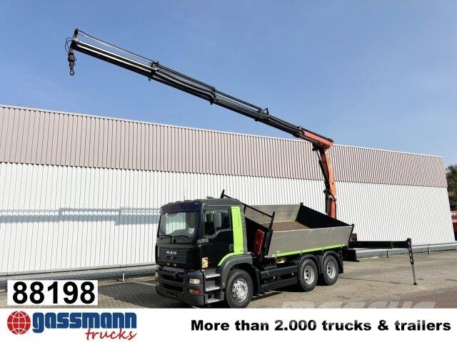 MAN TGA 26.363 6x4 BB, Kran Palfinger PK 16502 C, Camiones bañeras basculantes o volquetes