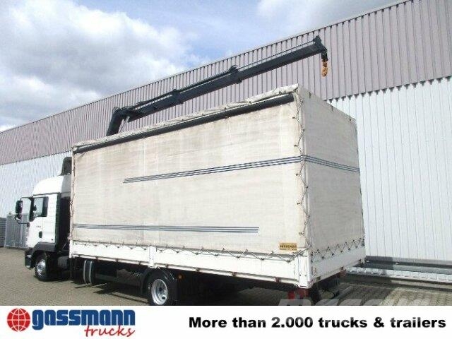 MAN TGL 12.240BL 4x2, mit Kran Hiab 088 mit Funk Φορτηγά Kαρότσα με ανοιγόμενα πλαϊνά