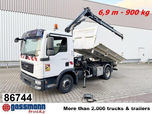 MAN TGL 12.250/340 4X2 BB, Bordmatik, Kran Hiab 066 Damperli kamyonlar