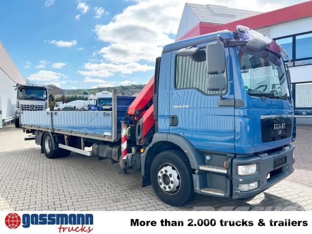 MAN TGM 15.250/340 4X2 BL mit Kran Palfinger PK 11001 플랫베드/드롭사이드 트럭