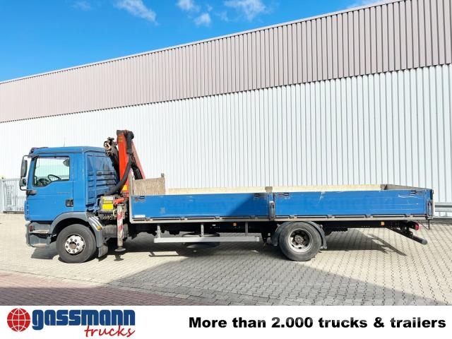 MAN TGM 15.250/340 4X2 BL mit Kran Palfinger PK 11001 플랫베드/드롭사이드 트럭