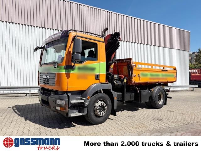 MAN TGM 18.280 4X2 BL, Kran Palfinger PK 10.501D, Camiones bañeras basculantes o volquetes