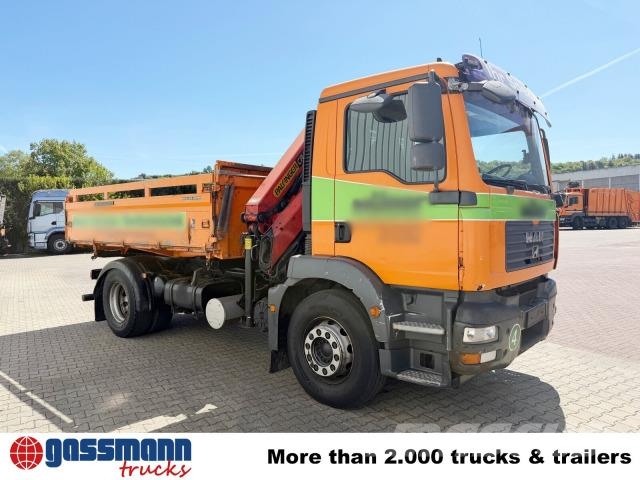 MAN TGM 18.280 4X2 BL, Kran Palfinger PK 10.501D, Camiones bañeras basculantes o volquetes