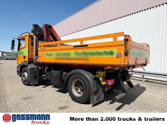 MAN TGM 18.280 4X2 BL, Kran Palfinger PK 10.501D, Camiones bañeras basculantes o volquetes