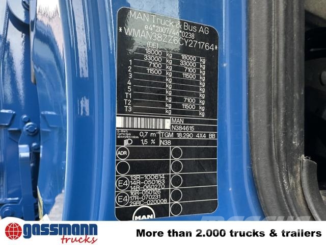 MAN TGM 18.290 4X4 BB, EEV, Heckkran Atlas AK 115.2V, Tipper trucks