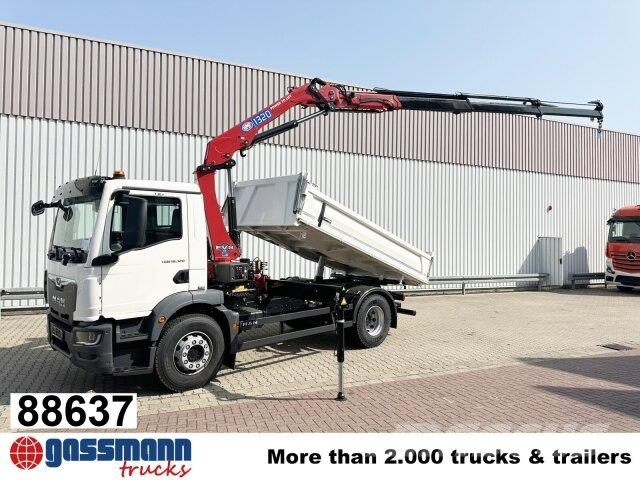 MAN TGM 18.320 4x2, Kran HMF 1320 K3, Funk Tipper trucks