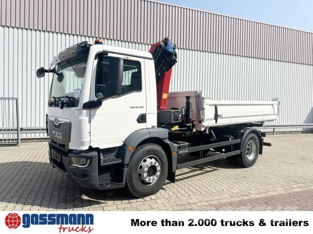 MAN TGM 18.320 4x2, Kran HMF 1320 K3, Funk Tipper trucks