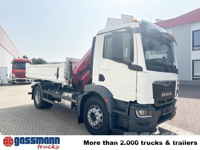 MAN TGM 18.320 4x2, Kran HMF 1320 K3, Funk Tipper trucks