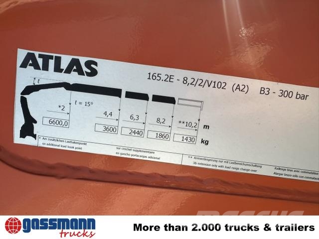 MAN TGM 18.320 4x4 BB, Kran Atlas AK 165.2E-A2, Funk 플랫베드/드롭사이드 트럭