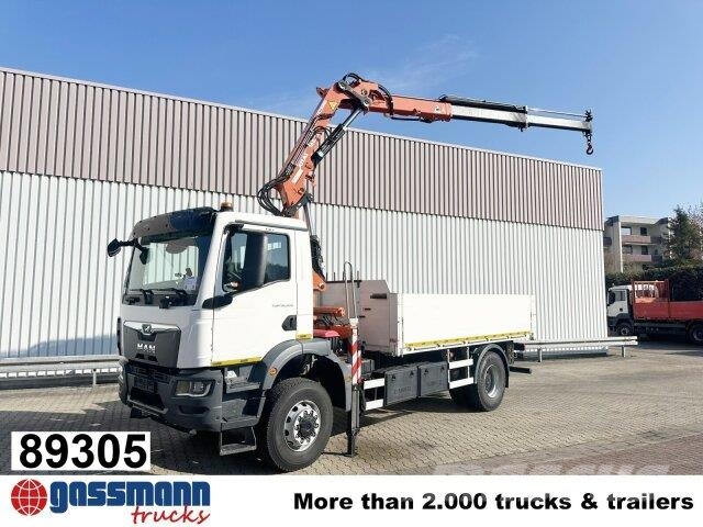 MAN TGM 18.320 4x4 BB, Kran Atlas AK 165.2E-A2, Funk 플랫베드/드롭사이드 트럭
