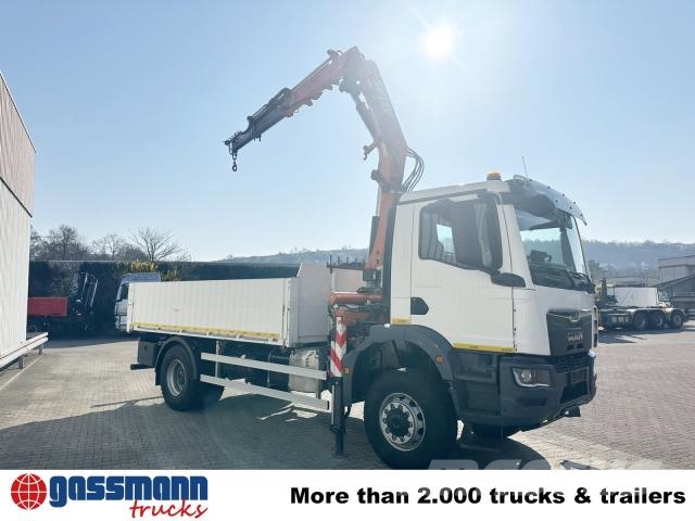 MAN TGM 18.320 4x4 BB, Kran Atlas AK 165.2E-A2, Funk 플랫베드/드롭사이드 트럭