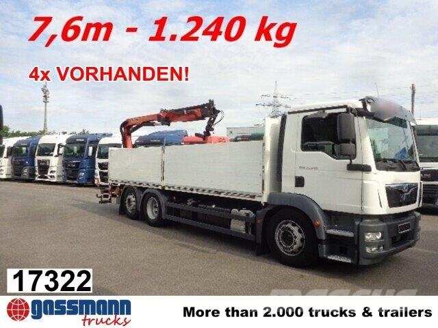 MAN TGM 26.340 6x2-4 LL,Lenk-Liftachse, Heckkran, 플랫베드/드롭사이드 트럭