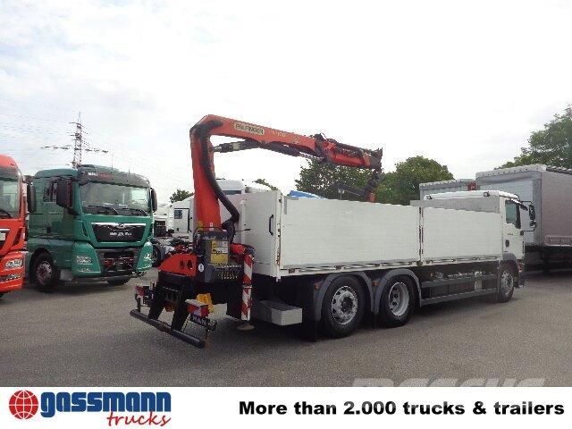 MAN TGM 26.340 6x2-4 LL,Lenk-Liftachse, Heckkran, 플랫베드/드롭사이드 트럭