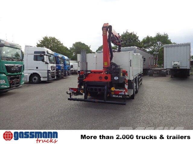 MAN TGM 26.340 6x2-4 LL,Lenk-Liftachse, Heckkran, 플랫베드/드롭사이드 트럭