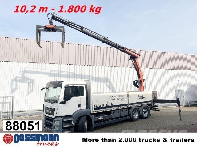 MAN TGS 26.400 6x2-4 LL, Heckkran Palfinger PK20001-K شاحنات مسطحة/مفصلية الجوانب