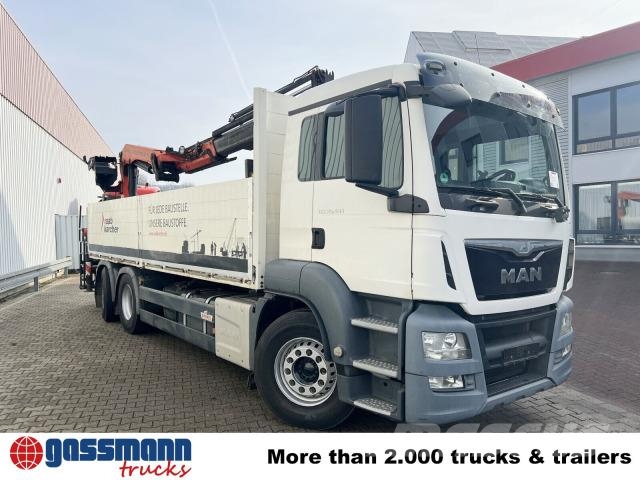 MAN TGS 26.400 6x2-4 LL, Heckkran Palfinger PK20001-K شاحنات مسطحة/مفصلية الجوانب
