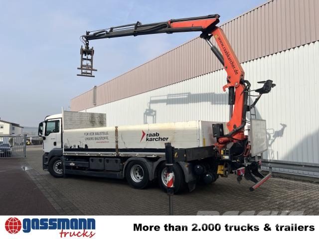 MAN TGS 26.400 6x2-4 LL, Heckkran Palfinger PK20001-K شاحنات مسطحة/مفصلية الجوانب