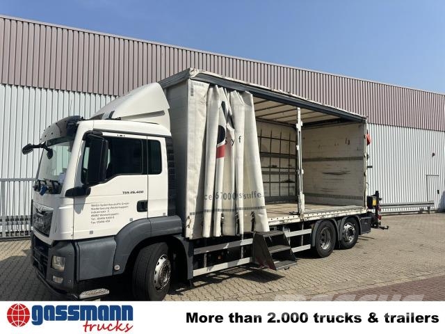 MAN TGS 26.400 6x2-4 LL, Heckkran Palfinger PK23002-C Φορτηγά Kαρότσα με ανοιγόμενα πλαϊνά