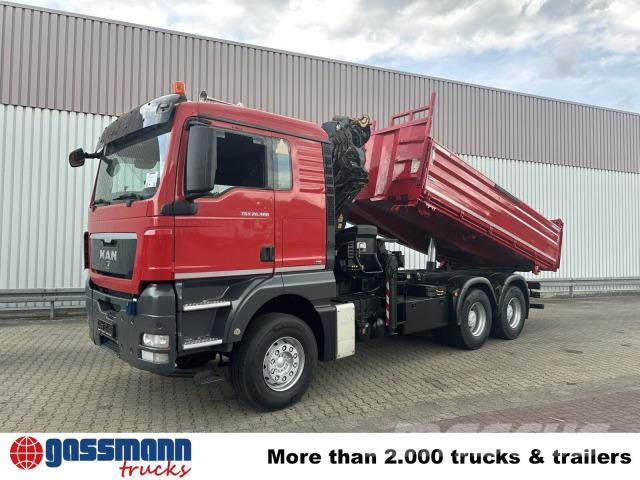 MAN TGS 26.480 6x4 BB, Kran Hiab 244 E-5 Hiduo, Funk, Самосвал