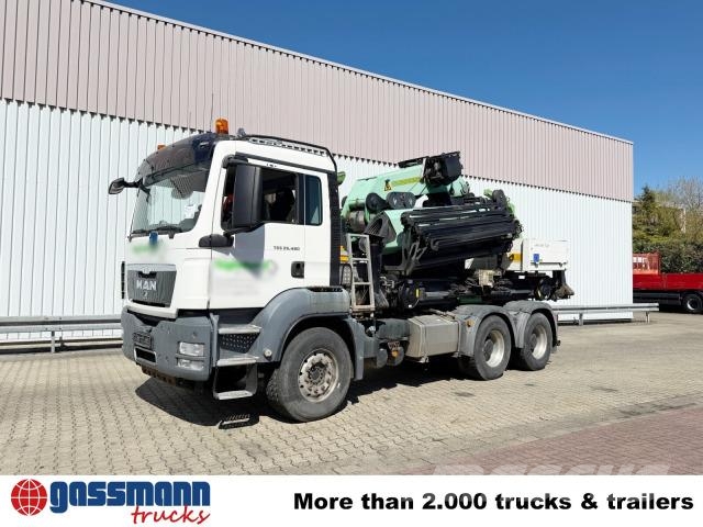 MAN TGS 26.480 6x4 BB, Palfinger Kran PK 92002- SH G 플랫베드/드롭사이드 트럭