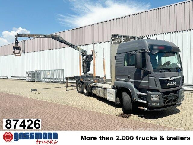 MAN TGS 26.500 6X4H-4 BL, PriTarder, HydroDrive, 목재 트럭