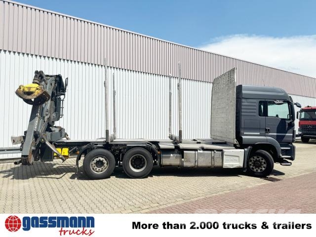MAN TGS 26.500 6X4H-4 BL, PriTarder, HydroDrive, 목재 트럭