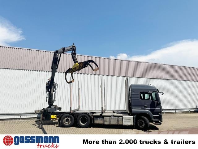 MAN TGS 26.500 6X4H-4 BL, PriTarder, HydroDrive, 목재 트럭